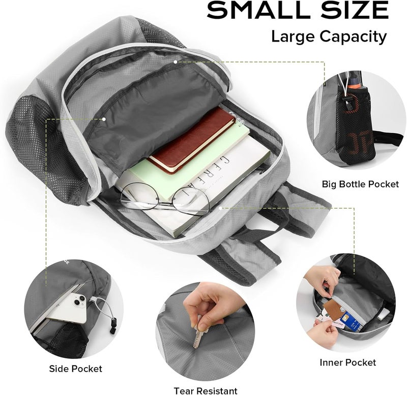VPBAGE Store 15L Water-resistant Hiking Daypack, Small Backpack Travel Outdoor, Lightweight Day Pack with Tool Loops - Image 3